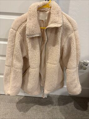 H&M Cream Teddy Sherpa Zip Jacket